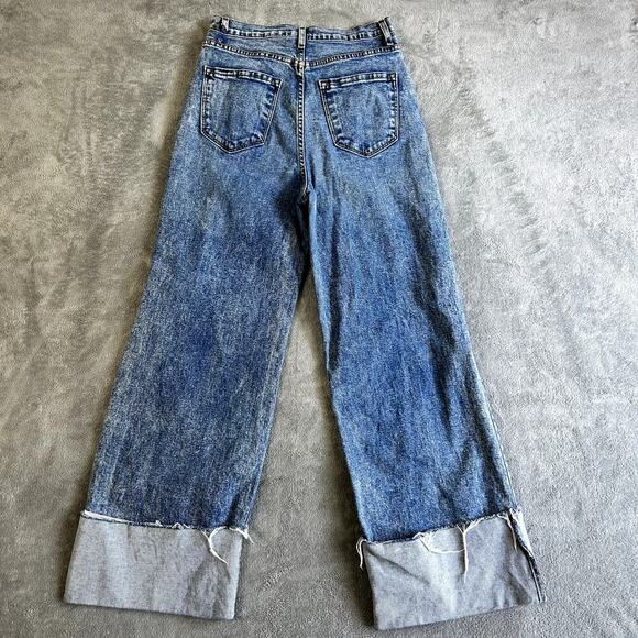 VTG Swank A Posh Wide Leg Baggy Jeans Distressed Y2K Skater Grunge USA Size 6 - Picture 4 of 10